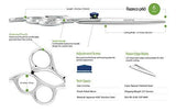 Suvorna Razpro p60 6” Precision Razor Japanese Stainless Steel Barber Scissors. Hair Styling, Trimming, Cutting & Layering with Three Rings Offset Handle.. Ideal for Salons & Home