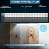 Upgraded 78 LED Closet Light, Rechargeable Dimmable Motion Sensor Closet Light