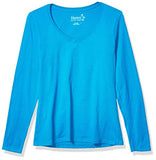 Hanes Women's V-Neck Long Sleeve Tee, Deep Dive, Small