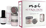 nsi Attraction Nail Acrylic System Sampler Kit (Attraction Nail Liquid,Radiant Pink+White+Totally Clear Nail Powder,Attract (Acid-Free) Primer)