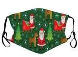 Kids Chirstmas Print Reusable Face Bandanas Cute Holiday Breathable Cloth Face