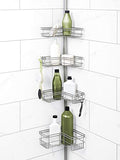 Zenna Home 2159NN Tension Pole Shower Caddy, Satin Nickel