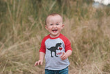 7 ate 9 Apparel Kids Dinosaur Happy Valentine's Day 6 Months Red Raglan