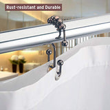 DadyMart Shower Curtain Hooks Rust Resistant Shower Curtain Rings Metal Double Glide