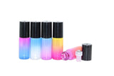 20 Glass Roller Bottles 5ml Gradient Color Essential Oils Roller Bottles Refillable Roll On Perfume Sample Vials Bottles with Black Caps Random Color (Extra (1) Opener (1) 2 ml Dropper)