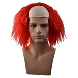 BERON Men's Red wig Red Bald Head Wig for Cosplay Halloween Costume (Red)