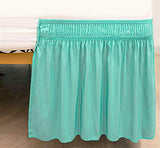 Biscaynebay Wrap Around Bedskirts with Adjustable Elastic Belts, Elastic Dust Ruffles