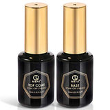 MEFA No Wipe Top Coat and Base Coat Set, 10ml 2 Bottles Soak Off Gel Nail Polish