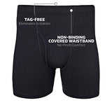 Gildan Men's Covered Waistband Boxer Brief Multipack, Black (5 Pack), Small