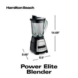 Hamilton Beach Power Elite Blender with 12 Functions for Puree, Ice Crush, Shakes