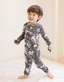 Vaenait Baby Kids Boys 100% Cotton Sleepwear Pajamas 2pcs Set Prism Chacoal JS