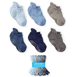 LA Active Baby Toddler Grip Ankle Socks - 6 Pairs - Non Slip/Skid Covered