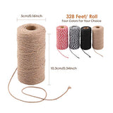 Twine String, 2 Ply 328 Feet Natural Jute Twine String for DIY Crafts, Gardening, Card