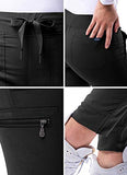 Adar Pro Scrubs for Women - Ultimate Yoga Jogger Scrub Pants -P7104 -Black- XXS