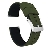 18mm Army Green/Black - Barton Elite Silicone Watch Bands - Quick Release