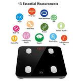 FITINDEX Bluetooth Body Fat Scale, Smart Wireless BMI Bathroom Weight Scale Body