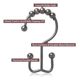 DadyMart Shower Curtain Hooks Rust Resistant Shower Curtain Rings Metal Double Glide