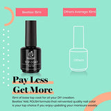 Beetles 2 Pcs 15ml No Wipe Gel Top Coat and Base Coat Set