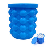ALLADINBOX Ice Cube Mold Ice Trays, Large Silicone Ice Bucket, (2 in 1) Ice Cube Maker