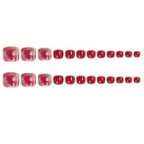 24pcs Fake Toe Nails with Glue Artificial Toenails for Women Pedicure Acrylic Press on Toenails