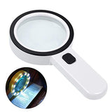 Magnifying Glass with Light, 30X Handheld Large Magnifying Glass 12 LED Illuminated