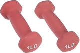Amazon Basics Neoprene Dumbbell Hand Weights, 1 Pound Each, Red - Set of 2