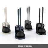 MR.SIGA Toilet Plunger and Bowl Brush Combo for Bathroom Cleaning, Black, 1 Set