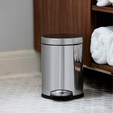 simplehuman 4.5 Liter / 1.2 Gallon, Round Bathroom Step Trash Can, Brass Stainless Steel