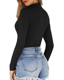 MANGOPOP Women's Mock Neck/Turtle Neck Long Sleeve Modal Bodysuit Jumpsuit