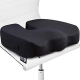 Seat Cushion Pillow for Office Chair - 100% Memory Foam Firm Coccyx Pad - Tailbone