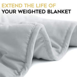 YnM Bamboo Duvet Cover for Weighted Blankets (Light Grey, 36''x48'')