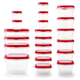 Easy Find Vented Lids Food Storage Containers, Set of 21 (42 Pieces Total), Racer Red