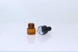 30Pcs Amber Glass Dropper Bottles Mini Empty Sample Vials Essential Oil Dropping Bottles Perfume Jars Cosmetic Container with Glass Eye Dropper and Black Caps (1ml)