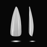 MEGIOR Aryclic Nail Tips,500pcs Stiletto Nail Tips Natural White,Almond Nail Tips Full Cover Long Fake Nail Tips,Acrylic Artificial False Nail Tips with Case 10 Sizes,DIY Nail Art,Nail Salon,Home Use