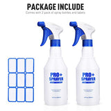 Airbee Plastic Spray Bottle 2 Pack 16 Oz, Professional Heavy Duty Empty Spraying