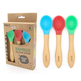 BABY K Self Feeding Bamboo Baby Spoons (3 Pieces) - Baby Led Weaning Spoon