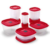 Easy Find Vented Lids Food Storage Containers, Set of 21 (42 Pieces Total), Racer Red