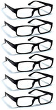 6 Pack Reading Glasses by BOOST EYEWEAR, Traditional Black Frames