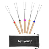 Ajmyonsp Marshmallow Roasting Sticks with Wooden Handle Extendable Forks Set