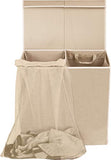 Simple Houseware Double Laundry Hamper with Lid and Removable Laundry Bags, Beige