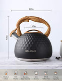 Tea Kettle, 2.7 Quart BELANKO Teapot Whistling Kettle with Wood Pattern Handle