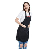 12 Pack Bib Apron - Unisex Black Apron Bulk with 2 Roomy Pockets Machine Washable