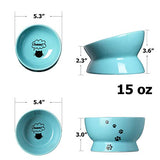 Y YHY Raised Cat Food and Water Bowl Set, Tilted Elevated Cat Food Bowls Anti
