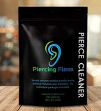 Piercing Site Cleaner Floss - Piercing Aftercare For Ear, Belly, Nose, Nipple etc - Ready to Use - Made in the USA - Pack of 10