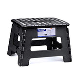 Delxo Folding Step Stool for Kids 9Inch Tall 11Inch Wide Foldable Step Stool Black