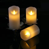 Antizer Flameless Candles 4" 5" 6" Set of 3 Ivory Dripless Real Wax Pillars