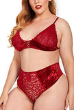 Women’s Crushed Velvet Lingerie Set, Cute Mesh Lace up Halter Bralette