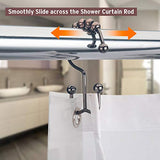 DadyMart Shower Curtain Hooks Rust Resistant Shower Curtain Rings Metal Double Glide