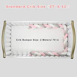 EIH Crib Bed Bumper,Soft Knotted Sides Protector Infant Cot Rails Newborn Gift