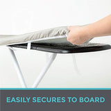 HOME GENIE Reflective Silicone Ironing Board Cover, 15x54, Hook and Loop Fastener